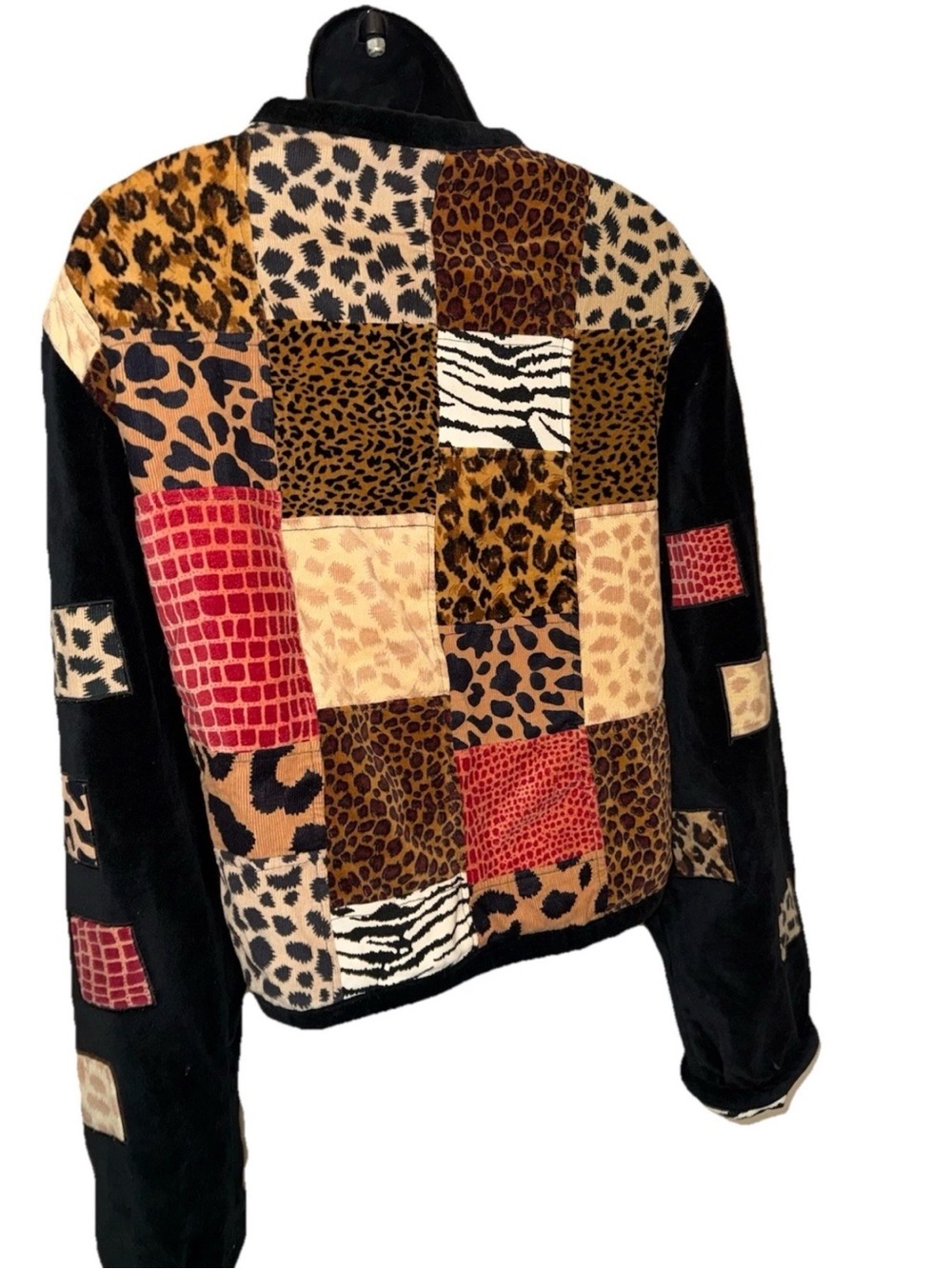 Stonebridge Women's Vintage Patchwork Jacket Size Large Animal Print Top - Picture 5 of 6